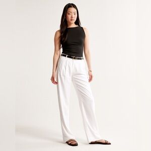 Abercrombie & Fitch white linen pants